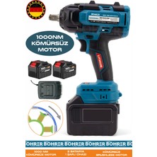 PremiumPort Güçlü 1000NM Darbeli Otomotiv Somun Sıkma Makinesi, 15PILLI, 5AH, 15C