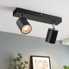 Riolight Modern4 Siyah4,mutfak4,giyinme Odası4,cafeler3 Için Gün Işiğı Metal 2li Spot(Ampul Dahil)