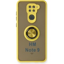 Buğz Xiaomi Redmi Note 9 Kılıf Montreal Yüzüklü Silikon Kapak - Sarı