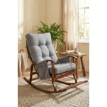 Reyo Santorini Ahşap Ceviz Sallanan Emzirme Koltuğu, Dinlenme & Tv Koltuğu Gri