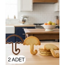 2li Şemsiye Figürlü Kurabiye Kalıbı ve Hamur Şeker ve Oyun Hamuru Için Tek Parça Kalıp