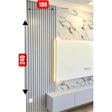 Özbir Kitchen Özbir Mobilya Gümüş Gri Akustik Duvar Paneli 100X240 Ahşap Duvar