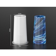 Hobiflex Silikon Kalıp Taş Tozu Ithal Küçük Dekoratif Çizgili Çiçek Vazo Kalıbı Epoksi Reçine HB60-0180