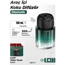Neffo Şarjlı Araç Içi Parfüm Difüzörü Kokulu Hava Nemlendirici 130 ml Humudifier Yıldız Tavan Lazer