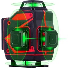 PremiumPort Yüksek Kalite Yeşil Lazer IP54 Kauçuk 2x Batarya 4 Parça 4d 16 Çizgili Hizalama