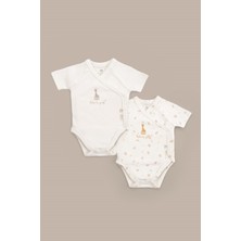 Little Gusto Sophie La Girafe Organik Pamuk 2'li Kısa Kollu Kruvaze Zıbın