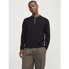 Only & Sons Jack & Jones Jjeemıl Knit Polo | Yarım Fermuar Uzun Kollu Erkek Triko