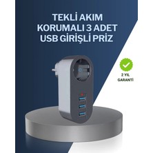 Marsilyan Çocuk Korumalı Termal Priz – 3'lü Usb Şarj Ve Akım Koruması