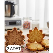 2li Akçaağaç Yaprağı Şekillendirici Kalıp Kurabiye Hamur Oyun ve Şeker Hamuru Seti