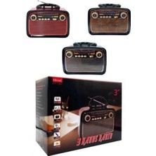 Marsilyan Nostaljik Görünümlü Ahşap Radyo Tf Sd USB Girişli LED Fener Işıklı