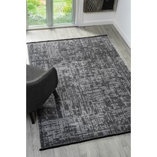 Vitali Home Antik Gri Halı Yıkanabilir Kaymaz Taban Şönil Kilim Dokuma Pamuk Taban Kilim 10119A