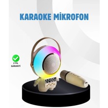 Marsilyan Renkli Işıklı Astronot Mini Bluetooth Speaker Ve Karaoke Mikrofon