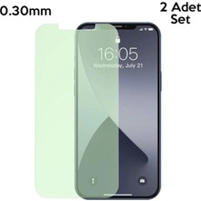 Iphone 12 Mini Uyumlu 0.30MM Full Tempered Cam Ekran Koruyucu 2set ANTI-BLUELIGHT-(5775)