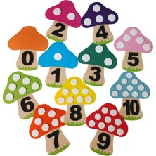 Ngüzel Keçe Tasarım Keçe Mantar Sayılar Seti, Mantar Rakamlar Seti, Figürlü, Okul Öncesi, Anaokulu, Ilkokul, 11 Adet
