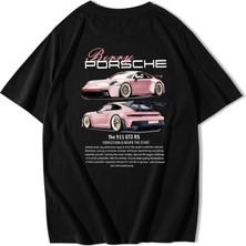 Brz Collection Unisex Oversize Berry Porsche T-Shirt
