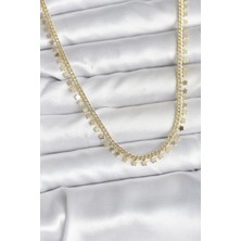 Ebijuteri Pirinç Gold Renk Sıralı Yıldız Kadın Kolye