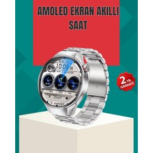 K-yonlineticaret Metal Gövdeli Amoled Akıllı Saat – Kan Oksijen Nabız ve Arama Fonksiyonlu - KY002K-6PY1E6