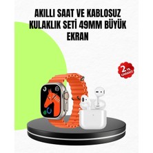 K-yonlineticaret Watch 9 Max Akıllı Saat Seti 2 Kordonlu Kablosuz Kulaklık Hediyeli - KY002K-6QP2J4