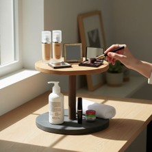 Mobenta Doğal Masif Ahşap Makyaj Organizeri Kozmetik Düzenleyici, Çok Amaçlı Stand – Pivot-2 | Tk-An