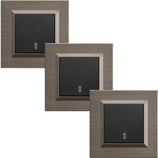 Ovivo Quantum Metalik Siyah Vavien Anahtar Bakır Çerçeve 3 Adet