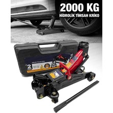 PremiumPort Katlanabilir 2,5 Ton Kapasiteli Hidrolik Kriko, Bijon Kolu Hediye