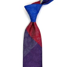 Kravatkolik Şal Desen Siyah Patchwork Klasik Kravat KK13403