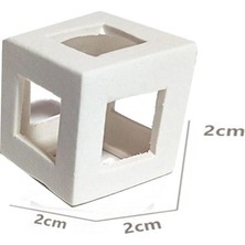 Badem Akvaryum Karıdes Seramık Küp Beyaz Kalın 2x2 cm
