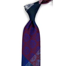 Kravatkolik Çiçek Desen Çok Renkli Patchwork Klasik Kravat KK13406