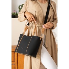 Just Polo Kadın Siyah-Taba El ve Omuz ÇANTASI-BD6046