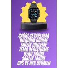 K-yonlineticaret Ultra 3 Kordonlu Amoled Ekran Akıllı Saat Çok Fonksiyonlu Uyku ve Sağlık Takibi - KY002K-6PUE4