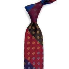 Kravatkolik Motif Desen Çok Renkli Patchwork Klasik Kravat KK13395