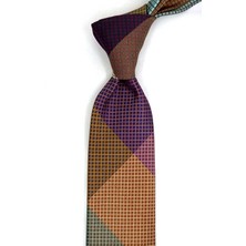 Kravatkolik Küçük Desen Çok Renkli Patchwork Klasik Kravat KK13383
