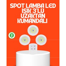 K-yonlineticaret Kablosuz 3 Lü Spot LED Lamba Seti Uzaktan Kumandalı Enerji Tasarruflu Aydınlatma - KY002K-6PPIV1