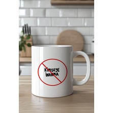 YasBey Design Mizahi Yazılı 330ML Baskılı Beyaz Seramik Kupa Bardak