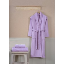 Ellaline 3 Parça Bornoz Seti %100 Pamuk Sertifikalı, Kafa Havlusu + Vücut Havlusu + Şalyaka Bornoz Takımı