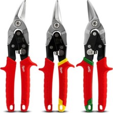 PremiumPort Profesyonel Kaportacı ve Teneke Makası Seti 3 Parça, Sağ ve Sol Düz