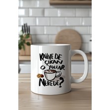 YasBey Design Mizahi Yazılı 330ML Baskılı Beyaz Seramik Kupa Bardak