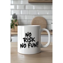 YasBey Design Ingilizce Motivasyon Sözü Temalı 330ML Baskılı Beyaz Seramik  Kupa Bardak