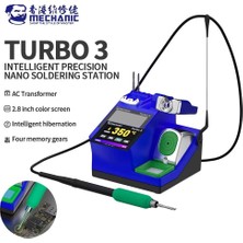 Mechanic Turbo 3 Nano Hassas Lehimleme Istasyonu | Akıllı, Renkli Ekranlı, Ac Transformatörlü