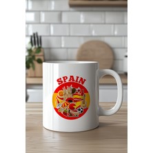 YasBey Design Ispanya Temalı 330ML Baskılı Beyaz Seramik Kupa Bardak