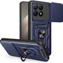 Tılsım Tekno Xiaomi 15T Kılıf Magnetik Standlı Kamera Korumalı Zore Sürgülü Vega Kapak - Mavi