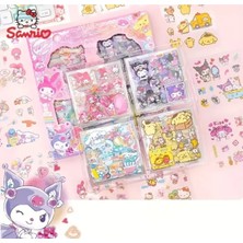 Kolbi Craft 25 Sayfa 125 Adet Şeffaf Pompom Purin Sticker Seti Sanrio Kuromi My Melody Hello Kitty
