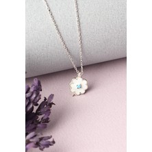 By Barun Papatya Kolye Mineli 925 Ayar Gümüş Zincir Kolye