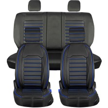 Castor Otomotiv Citroen C4 Grand Picasso Uyumlu Ön Arka 5 Li Set Kuveyt Serisi Deri Oto Koltuk Kılıfı Siyah Mavi Renk Cstr