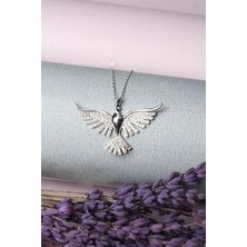 By Barun Kuş Kolye Zirkon Taşlı 925 Ayar Gümüş Kolye