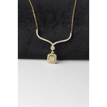 By Barun Baget Kolye Zirkon Taşlı 925 Ayar Gümüş Zincir Kolye