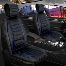 Castor Otomotiv Honda City Uyumlu Ön Arka 5 Li Set Miami Serisi Deri Oto Koltuk Kılıfı Siyah Mavi Renk Cstr