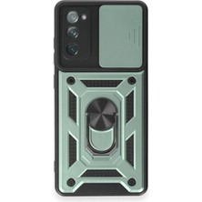 Buğz Samsung Galaxy S20 Fe Kılıf Pars Lens Yüzüklü Silikon - Yeşil