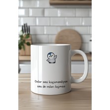 YasBey Design Mizahi Yazılı Sevimli Tasarımlı 330ML Baskılı Beyaz Seramik Kupa Bardak