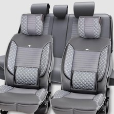 Castor Otomotiv Jaguar F Pace Uyumlu Ön Arka 5 Li Set Barosa Serisi Deri Oto Koltuk Kılıfı Füme Renk Cstr